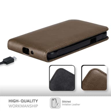 Samsung Galaxy J1 2015 Flipfodral Skal (Brun)