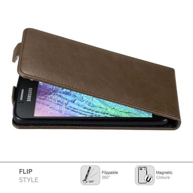 Samsung Galaxy J1 2015 Flipfodral Skal (Brun)