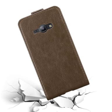 Samsung Galaxy J1 2015 Flipfodral Skal (Brun)