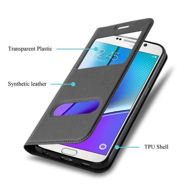 Samsung Galaxy NOTE 5 Plånboksfodral Skal (Svart)