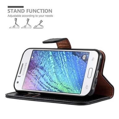 Samsung Galaxy J1 2015 Plånboksfodral Skal (Svart)