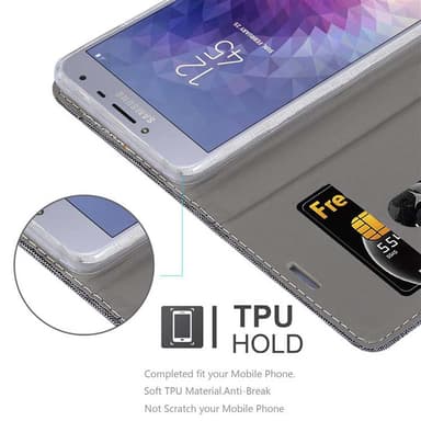 Samsung Galaxy J4 2018 Plånboksfodral Skal (Grå)