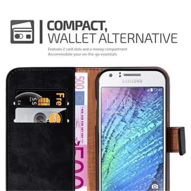 Samsung Galaxy J1 2015 Plånboksfodral Skal (Svart)