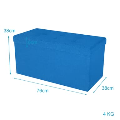 Hopfällbar Sittpall 76x38x38 cm Fotstöd (blå)