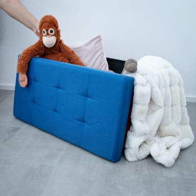 Hopfällbar Sittpall 76x38x38 cm Fotstöd (blå)