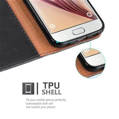 Samsung Galaxy S6 Plånboksfodral Skal (Svart)