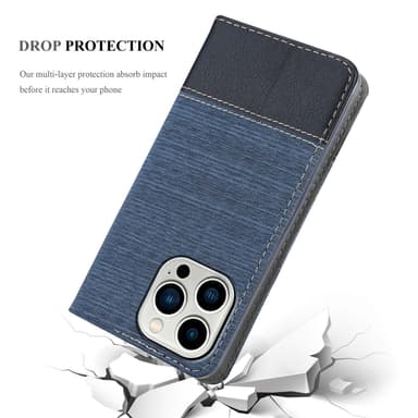 iPhone 14 PRO Plånboksfodral Skal (Blå)