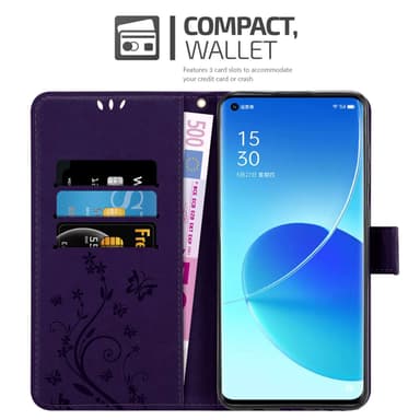 Oppo Reno6 PRO 5G Plånboksfodral Skal (Lila)