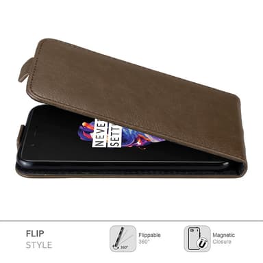 OnePlus 5 Flipfodral Skal (Brun)