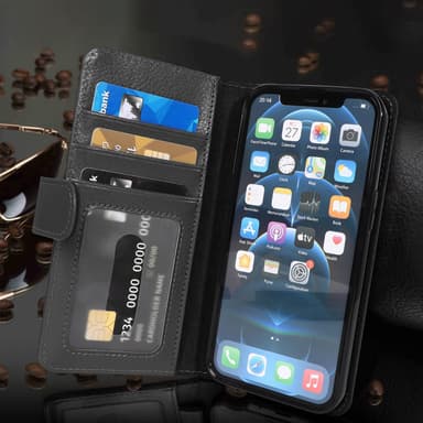 iPhone 13 PRO MAX Plånboksfodral Skal (Svart)