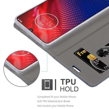 Motorola MOTO Z4 Plånboksfodral Skal (Blå)