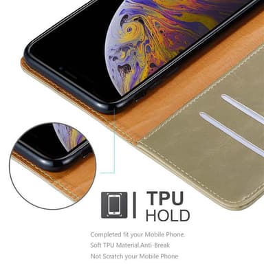 iPhone XS MAX Plånboksfodral Skal (Brun)