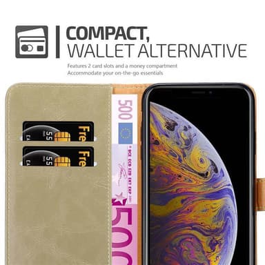 iPhone XS MAX Plånboksfodral Skal (Brun)