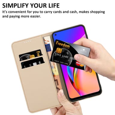 Oppo A94 5G Plånboksfodral Skal (Blå)