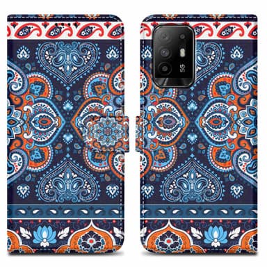 Oppo A94 5G Plånboksfodral Skal (Blå)