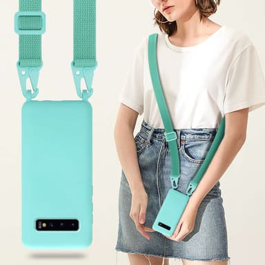 Samsung Galaxy S10 PLUS Skal Fodral Kedja (Turkos)