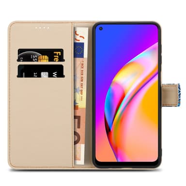 Oppo A94 5G Plånboksfodral Skal (Blå)