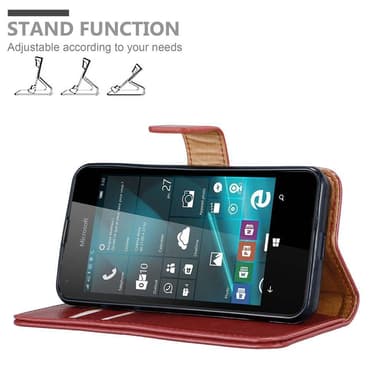 Nokia Lumia 550 Plånboksfodral Skal (Röd)