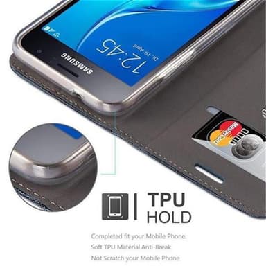 Samsung Galaxy J1 2016 Plånboksfodral Skal (Blå)