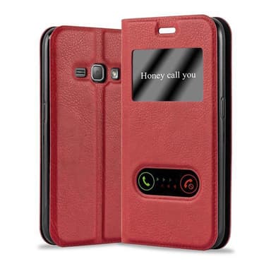 Samsung Galaxy J1 2015 Plånboksfodral Skal (Röd)
