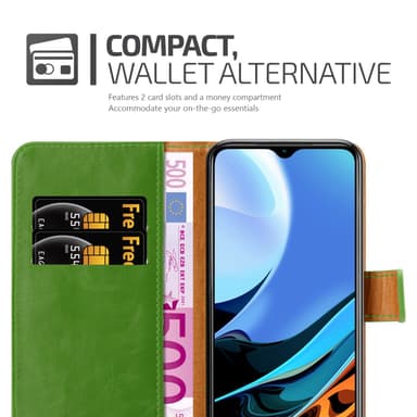 Xiaomi RedMi 9T / POCO M3 Plånboksfodral Skal (Grön)