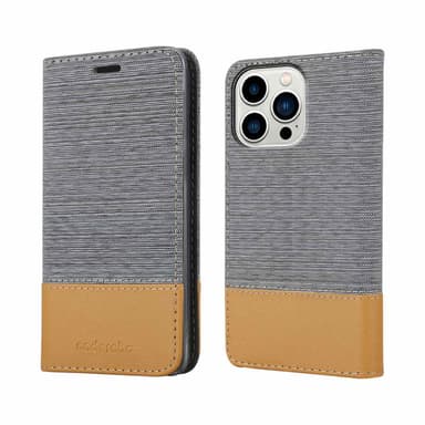 iPhone 14 PRO Plånboksfodral Skal (Grå)