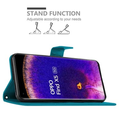 Oppo FIND X5 Plånboksfodral Skal (Blå)