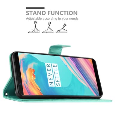 OnePlus 5T Plånboksfodral Skal (Turkos)