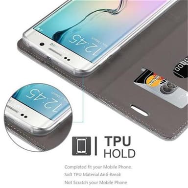 Samsung Galaxy S6 EDGE Plånboksfodral Skal (Grå)