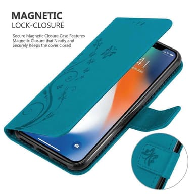 iPhone X / XS Plånboksfodral Skal (Blå)