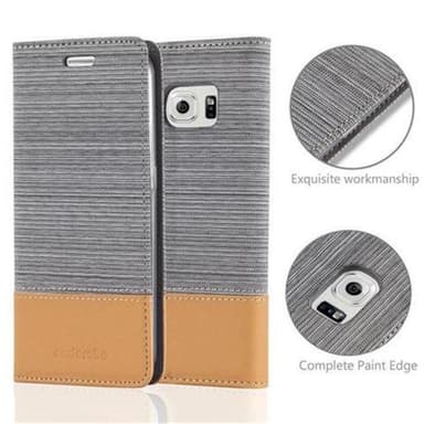 Samsung Galaxy S6 EDGE Plånboksfodral Skal (Grå)