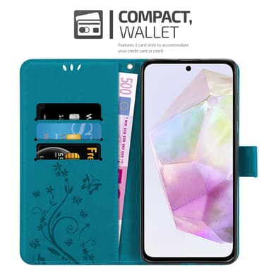Samsung Galaxy A35 Plånboksfodral Skal (Blå)