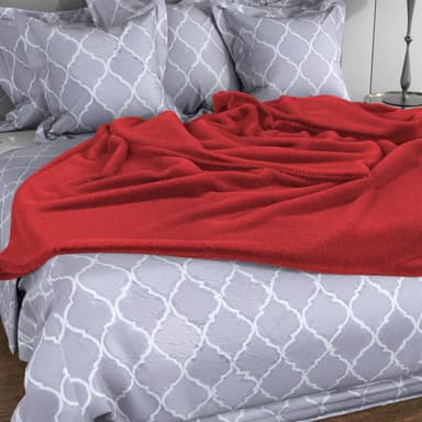 Mjuk filt 200 x 150cm Tak Blankett fleece (glut röd)