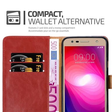 LG X POWER 2 Plånboksfodral Skal (Röd)