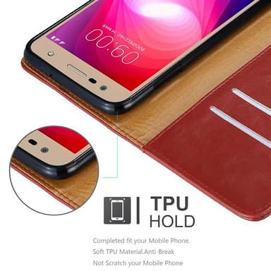 LG X POWER 2 Plånboksfodral Skal (Röd)