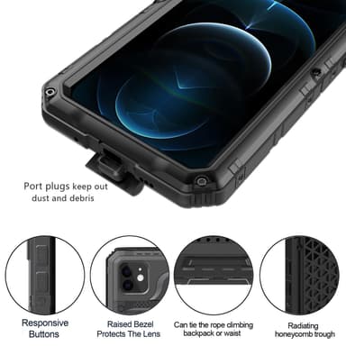 iPhone 12 Skal Fodral Case (Svart)