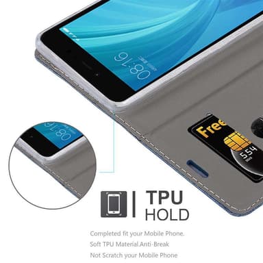 Xiaomi RedMi NOTE 5A Plånboksfodral Skal (Blå)