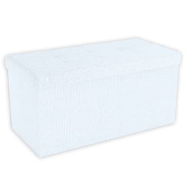 Hopfällbar Sittpall 76x38x38 cm Fotstöd (vit )