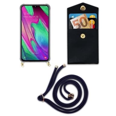 Samsung Galaxy A40 Skal Fodral Kedja (Blå)