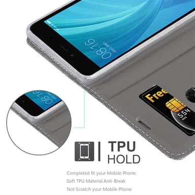 Xiaomi RedMi NOTE 5A Plånboksfodral Skal (Grå)
