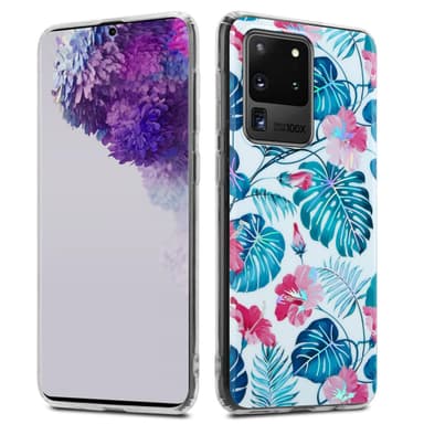 Samsung Galaxy S20 ULTRA Fodral Skal Blommor (Vit)