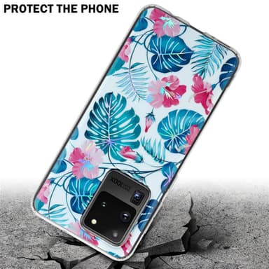 Samsung Galaxy S20 ULTRA Fodral Skal Blommor (Vit)