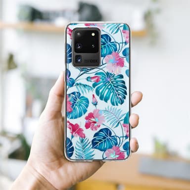Samsung Galaxy S20 ULTRA Fodral Skal Blommor (Vit)