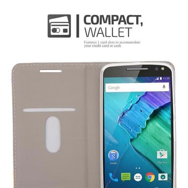 Motorola MOTO X STYLE Plånboksfodral Skal (Grå)