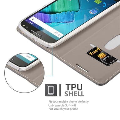 Motorola MOTO X STYLE Plånboksfodral Skal (Grå)