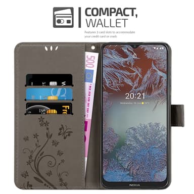 Nokia G10 / G20 Plånboksfodral Skal (Grå)