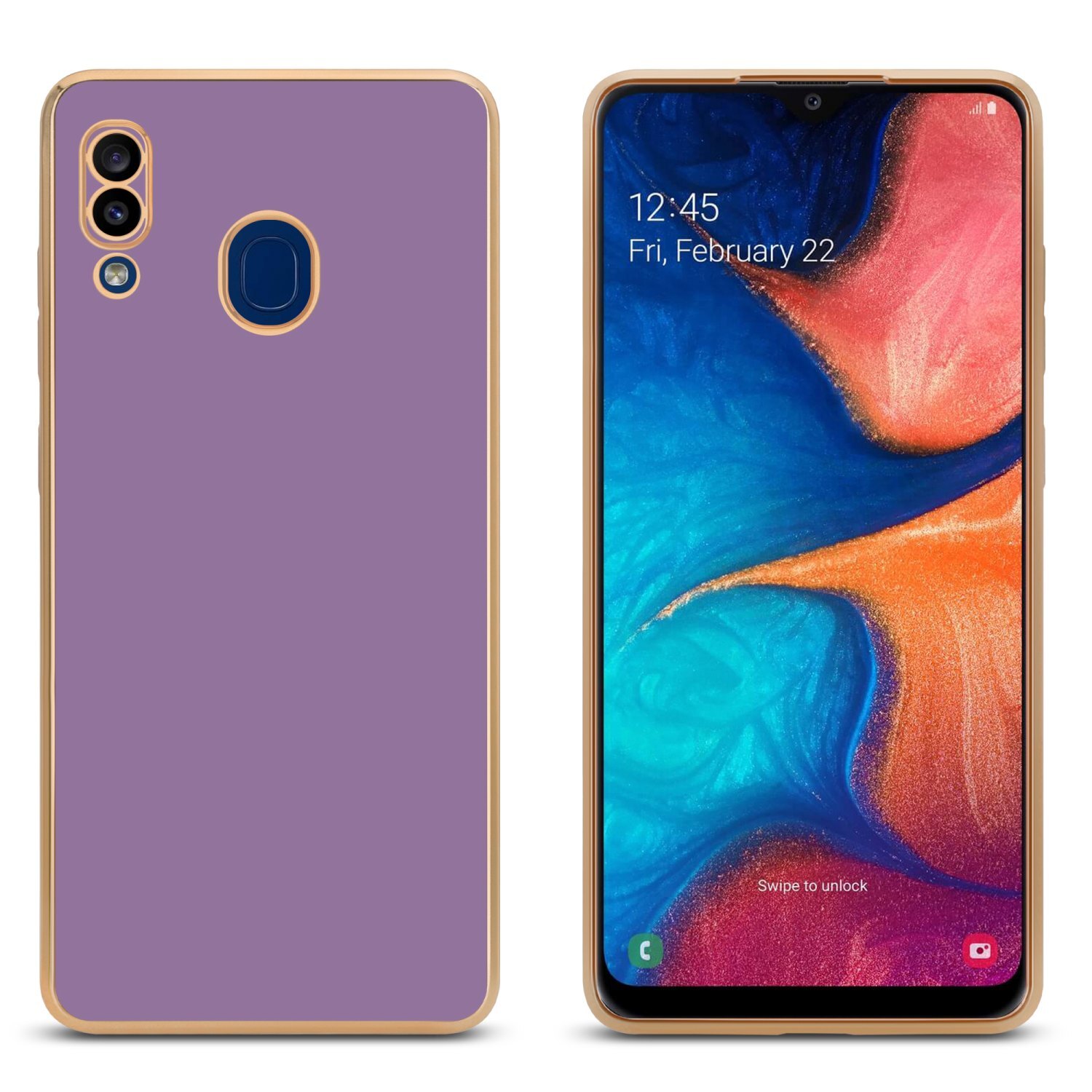 Samsung Galaxy A20 / A30 / M10s Skal Fodral Case (Lila)