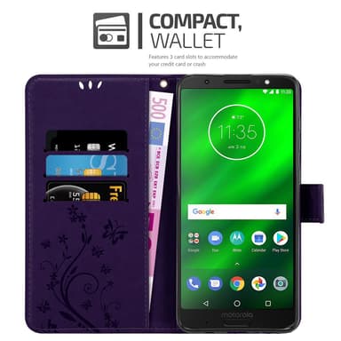 Motorola MOTO G6 PLUS Plånboksfodral Skal (Lila)