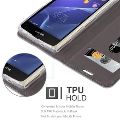 Sony Xperia Z1 COMPACT Plånboksfodral Skal (Grå)