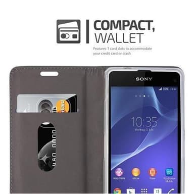Sony Xperia Z1 COMPACT Plånboksfodral Skal (Grå)